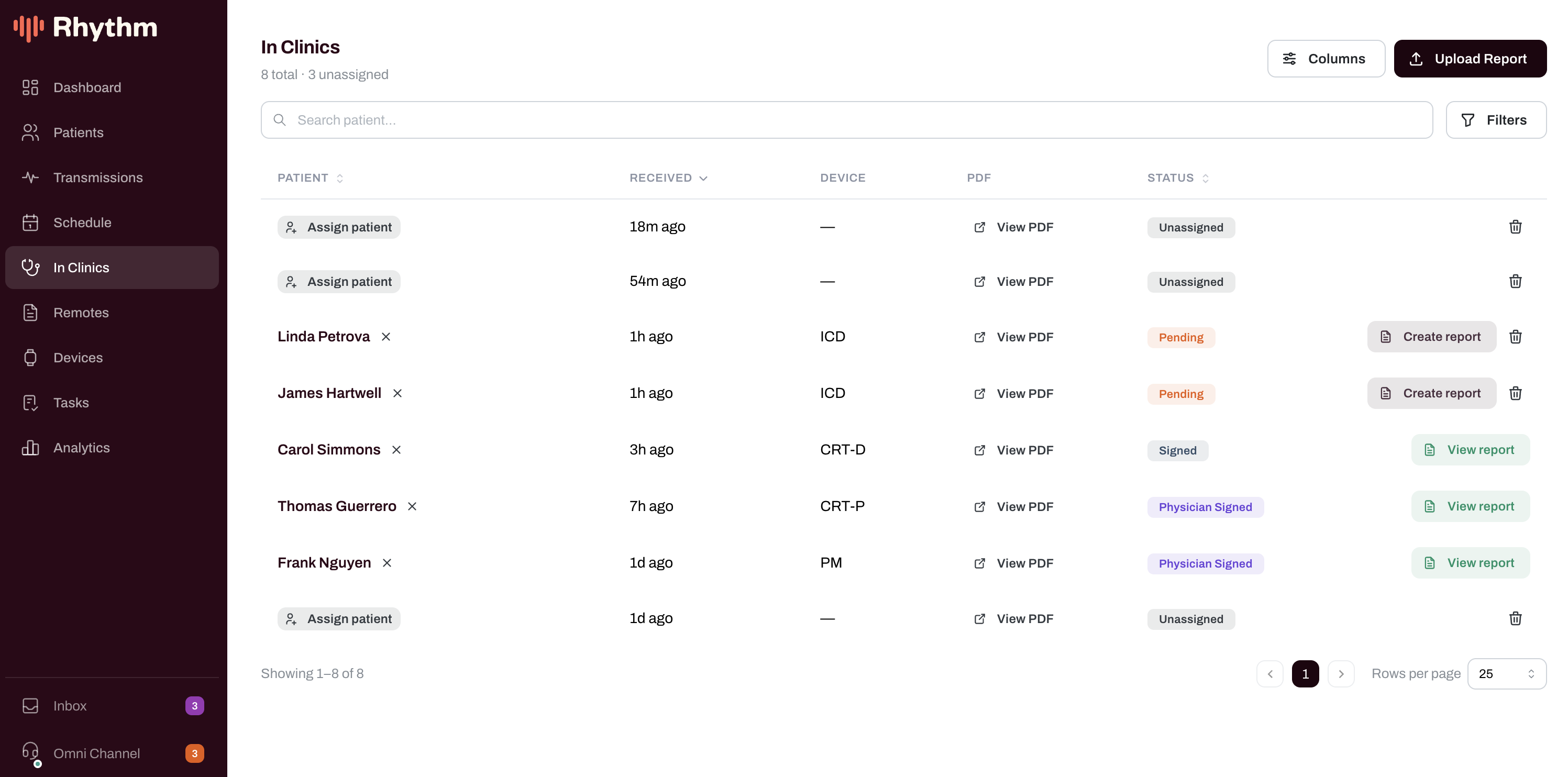 In-clinic interrogations in the same platform as remote monitoring